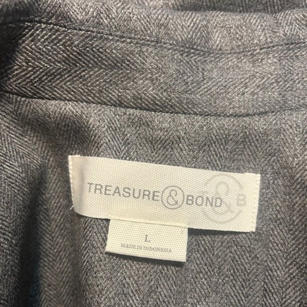 Treasure & Bond Gray Medium Charcoal 2 button front blazer, size L - Picture 5 of 7